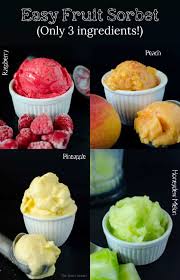 Bright fruit sorbet scoops